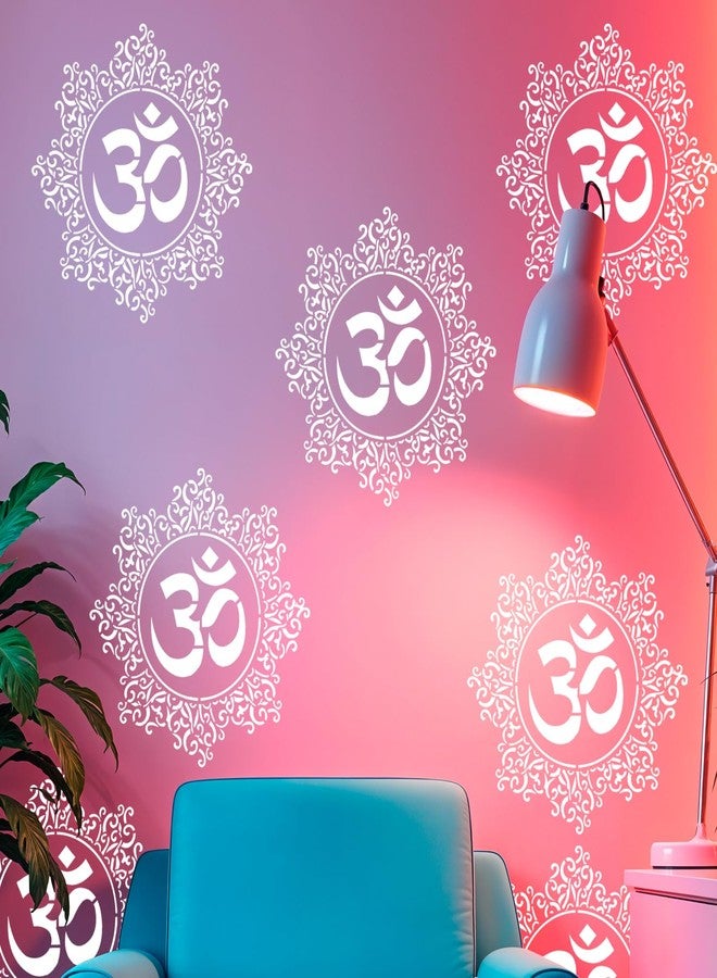 ARandNJ Stencils for Wall Painting Pack of 1 (Size:- 16X24 Inch) Pattern Theme- OM The Significance DIY Reusable Design Suitable for Pooja Room, Drawing Room, Entrance & Office Decoration - Image 1